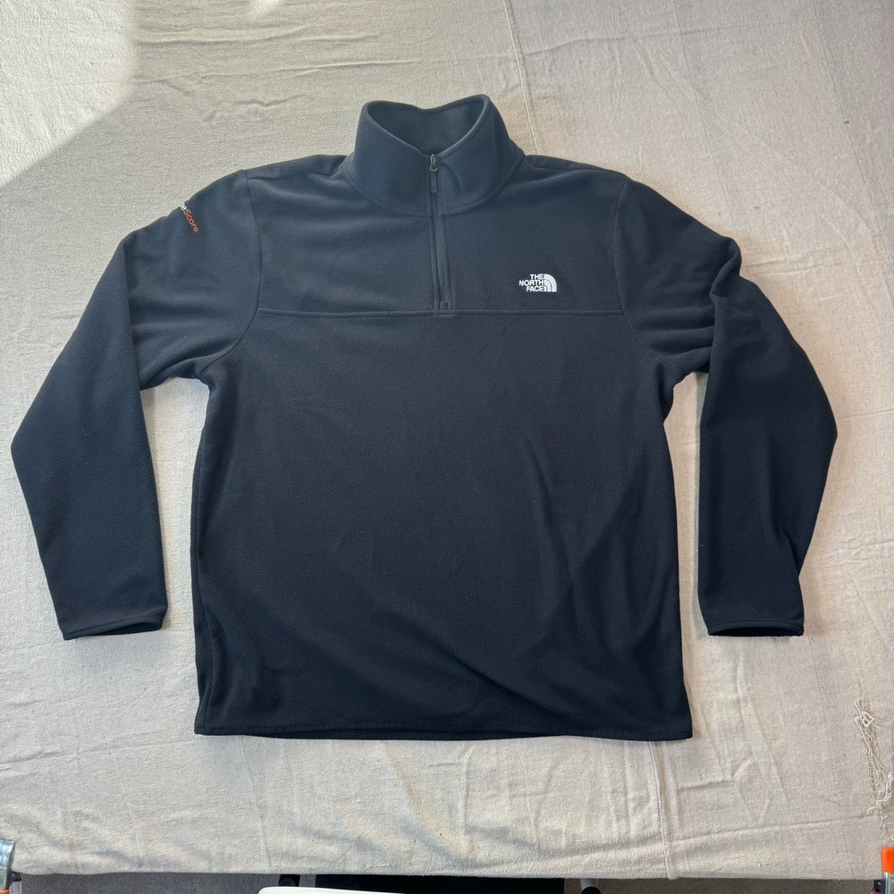 The North Face Mens XL Black Micro Fleece 1/4 Zip Pullover Jacket - Picture 1 of 11